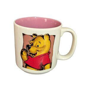 Disney Winnie The Pooh Ceramic Mug Pink Interior 3.5" Adorable Character Design